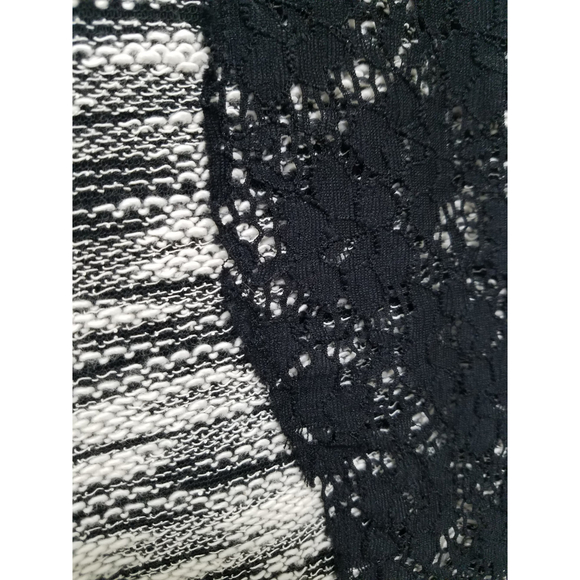 NWT Three Pink Hearts Black Gray Lined Scoop Neck Long Sleeve Pencil Cut Sz S - Picture 8 of 11